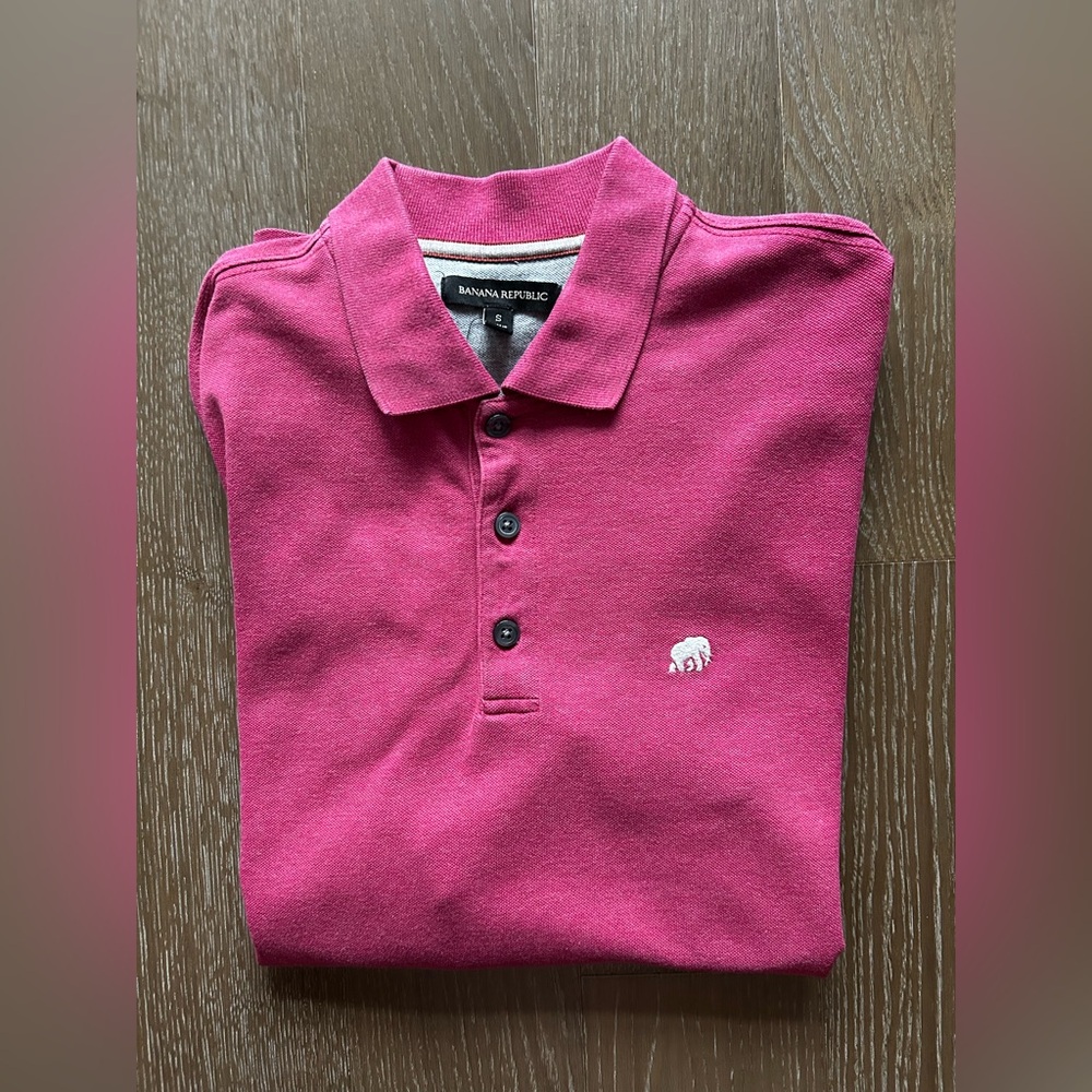 Banana Republic Men's Polo in Rich Pink